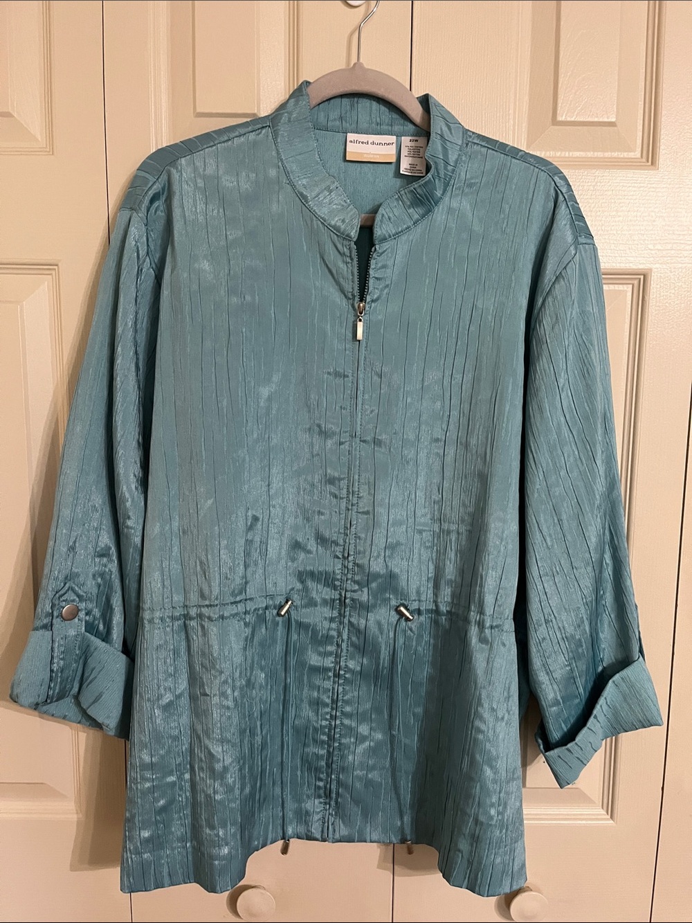 Alfred Dunner Seafoam Zip-Front Utility Jacket